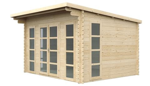 Outdoor wood prefab home office studio shed